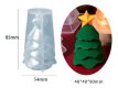 3D средна елха със звезда връх силиконов молд форма калъп фондан гипс шоколад свещ сапун свещи смола, снимка 1 - Други - 42367207
