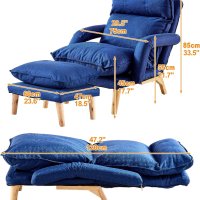 Кресло / канапе с табуретка DYQM-LC-B0211BU, снимка 3 - Дивани и мека мебел - 42412130