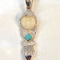 Уникален Сребърен Марков Vintage Медальон SAJEN Jewelry от Остров Бали, снимка 2 - Колиета, медальони, синджири - 42573034