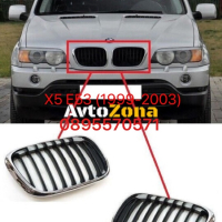 Предни решетки Бъбреци за BMW X5 E53 (1999-2003) - Черен/Хром, снимка 1 - Аксесоари и консумативи - 44783475
