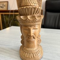 Азиатска дървена фигура / бюст на божество. №4509, снимка 2 - Антикварни и старинни предмети - 42121604