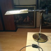 поръчана-gold & inox настолна масивна лампа-внос швеицария, снимка 2 - Настолни лампи - 30151609