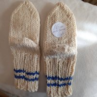 Ръчно плетени детски чорапи от вълна, дължина на ходилото 16см., снимка 2 - Чорапи - 39762177