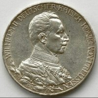 Монета Прусия 3 Марки 1913-A  Вилхелм II, снимка 1 - Нумизматика и бонистика - 37898928