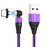 Магнитен USB кабел 180°-360° за зареждане на телефони micro USB, Type C, 8-pin, магнитно замагнитно, снимка 4 - USB кабели - 31578122