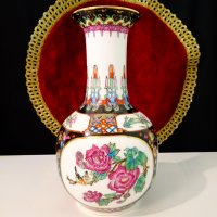Китайска ваза,ръчно декорирана,злато. , снимка 6 - Вази - 37274764