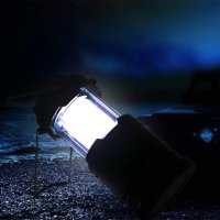 1735 Сгъваем соларен фенер за къмпинг лампа с дръжка 6 Led диода + 1W, снимка 2 - Къмпинг осветление - 30350466