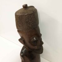 Африка, дърво, фигура, мъж, скулптура, антика, бюст, снимка 3 - Антикварни и старинни предмети - 42877736