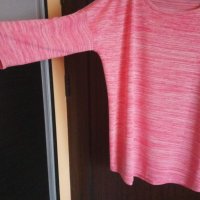 Розова тънка блуза машинно плетиво , снимка 2 - Блузи с дълъг ръкав и пуловери - 30065940