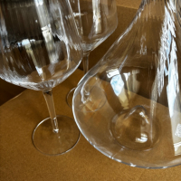 Комплект стъклен гараф + две чаши за вино, снимка 9 - Сервизи - 44667805