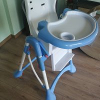 Столче за хранене, използвано, син цвят с колелца, снимка 8 - Столчета за хранене - 29869544