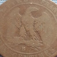 Рядка монета 10 сантима 1855г. Франция Наполеон трети за КОЛЕКЦИЯ 30252, снимка 3 - Нумизматика и бонистика - 42681869