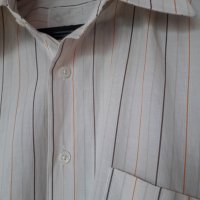 Мъжка риза дълъг ръкав Lobus Giovanni бяла с цветни райета 41/42, снимка 5 - Ризи - 29163259