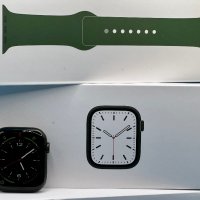 ГАРАНЦИОНЕН!!! Apple Watch 7, GPS, Корпус Green Aluminium 45mm, Clover Sport Band, снимка 2 - Смарт часовници - 38942166