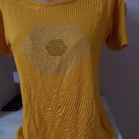 Нова памучна блуза цвят горчица, снимка 1 - Тениски - 42881936