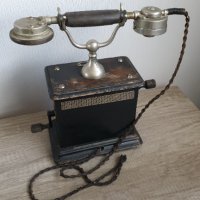 Рядък телефон с две манивели началото на 20 век, снимка 6 - Антикварни и старинни предмети - 42859603