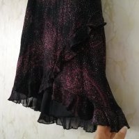 H&M y2k дамска блестяща рокля по тялото в черен и лилав/розов цвят р-р S, снимка 6 - Рокли - 42298645