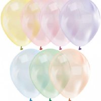 обикновен Балон цветен прозрачен кристал Rainbow за декор и пълнене с пера перца декорация латекс, снимка 1 - Други - 38086386