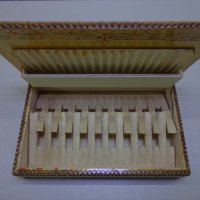 Стара дървена кутия за цигари – табакера, снимка 3 - Колекции - 31176757