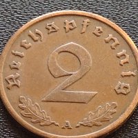 Две монети 2 райхспфенинг 1937г. / 10 райхспфенинг 1941г. Трети райх с СХВАСТИКА редки 31576, снимка 4 - Нумизматика и бонистика - 40649077