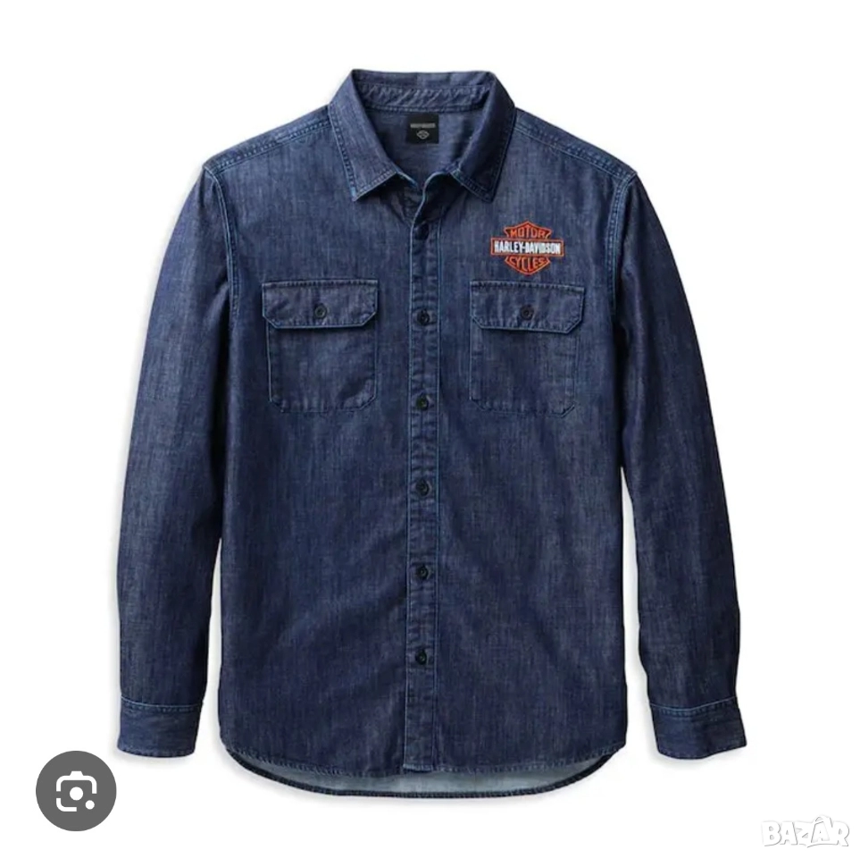 Страхотна мъжка дънкова риза HARLY DAVIDSON, размер XL, снимка 1