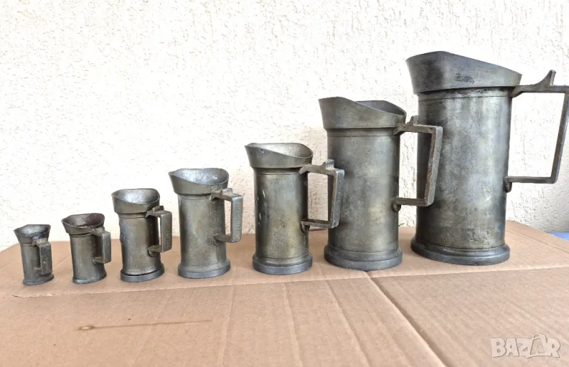 Комплект  стари мерки за течности , снимка 1