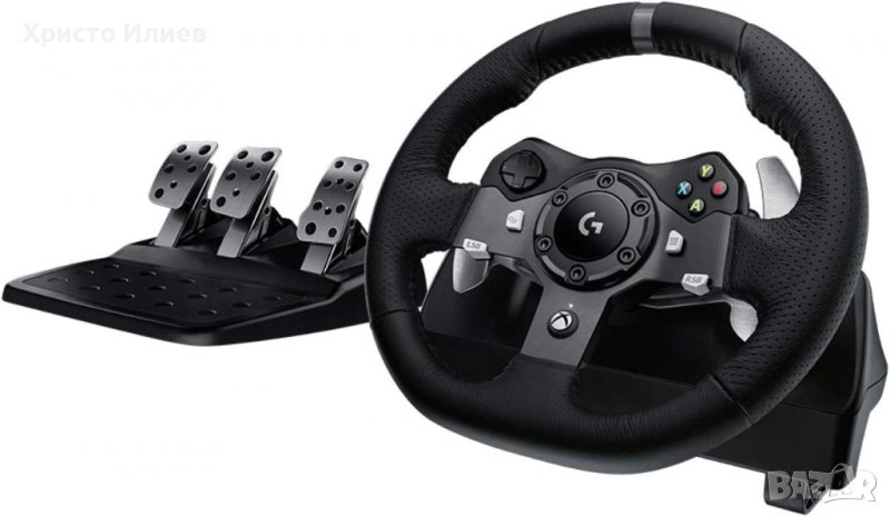 Logitech G920 Кожен Волан с Педали за Xbox One Series S/X PC MAC, снимка 1