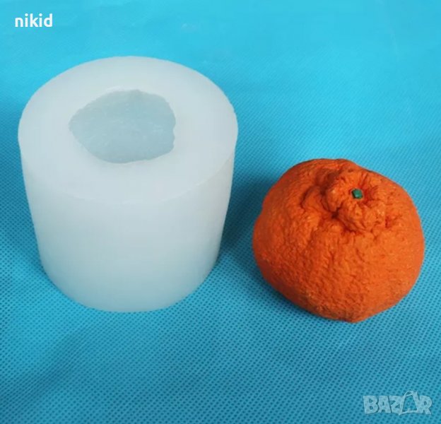 3D Мандарина Портокал силиконов молд форма калъп фондан шоколад гипс свещ, снимка 1