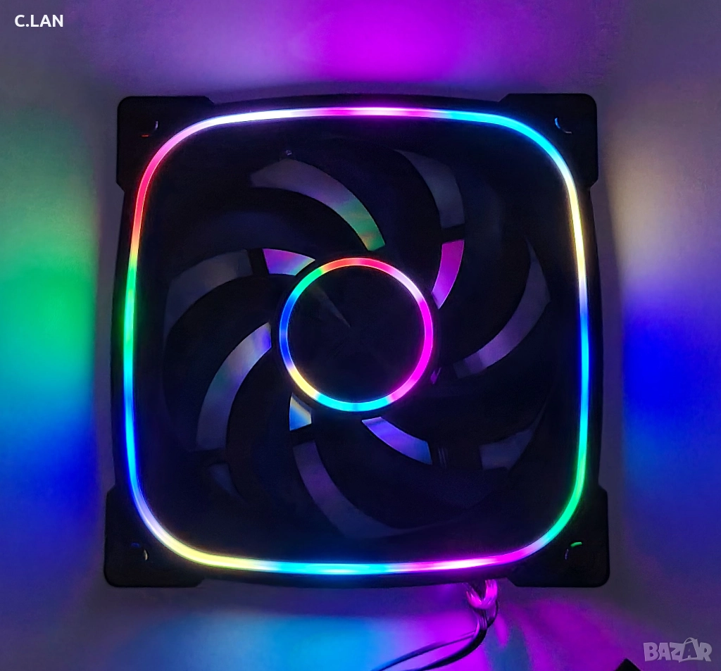 ARGB FAN PWM/Вентилатор 120x120x25/Normal/Reverse BK-no brand, снимка 1