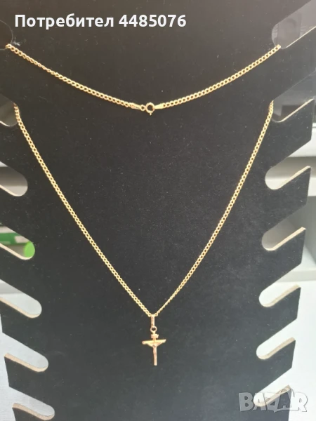 ЗЛАТЕН СИНДЖИР С КРЪСТ 14К ., снимка 1