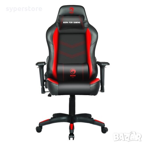 Геймърски стол Marvo PRO CH130 Черно - Червен ергономичен стол за геймъри, снимка 1