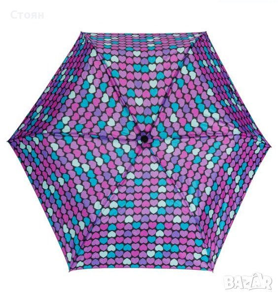 Чадър за дъжд Ръчно цветни сърца 24 см, снимка 1