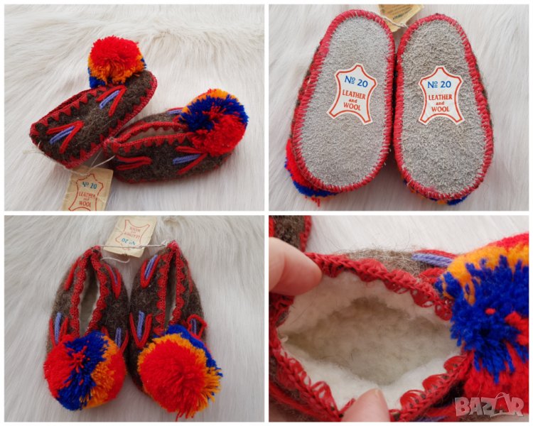  Детски пантофи от чиста вълна №19/20 - НОВИ, снимка 1