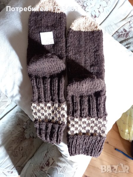 Ръчно плетени чорапи от вълна, размер 43, снимка 1