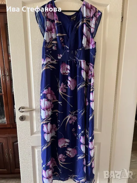 Нова дълга феерична  елегантна рокля флорален принт цветя, снимка 1