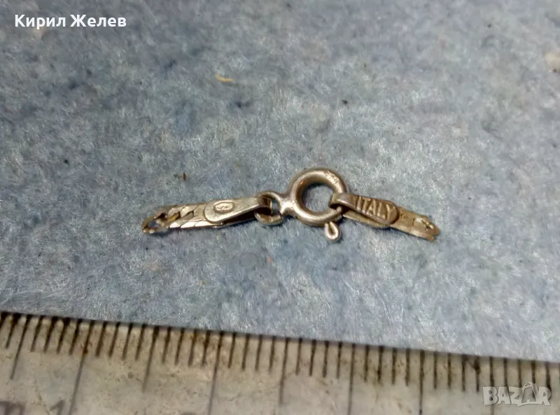 СТАРА СРЕБЪРНА ЗАКОПЧАЛКА За КОЛИЕ ВЕРИЖКА ГРИВНА СРЕБРО 925 ITALY КАРАБИНКА За СИНДЖИР 49910, снимка 1