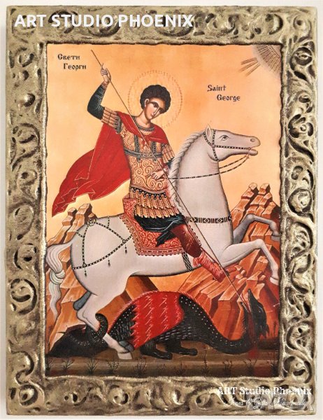 Икона на Свети Георги Победоносец icona Sveti Georgi Pobedonosec, снимка 1