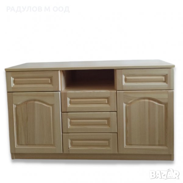 Наличен или по поръчка - ТВ шкаф масив чам с 2 врати и 5 чекмеджета / 30126, снимка 1