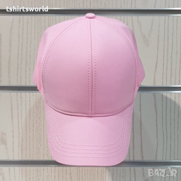 Нова изчистена шапка с козирка в розов цвят, микрофибър, снимка 1