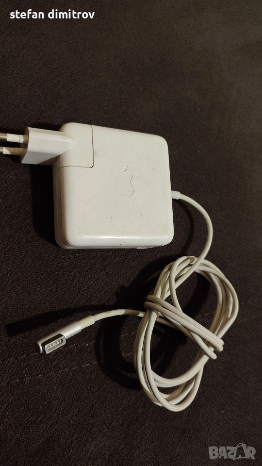Оригинално Зарядно за MacBook, Apple 220v Magsafe 1 Charger A1344 60w, Бял, снимка 1