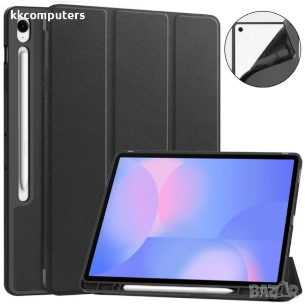 Samsung Galaxy Tab S10 FE+ Смарт Кожен Калъф със Стойка и Скрийн Протектор – 6 Цвята, снимка 1