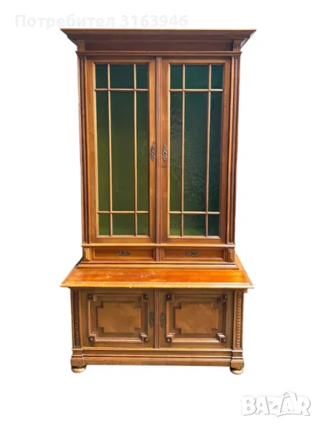 Масивен антик Шкаф/ витрина/ библиотека, снимка 1
