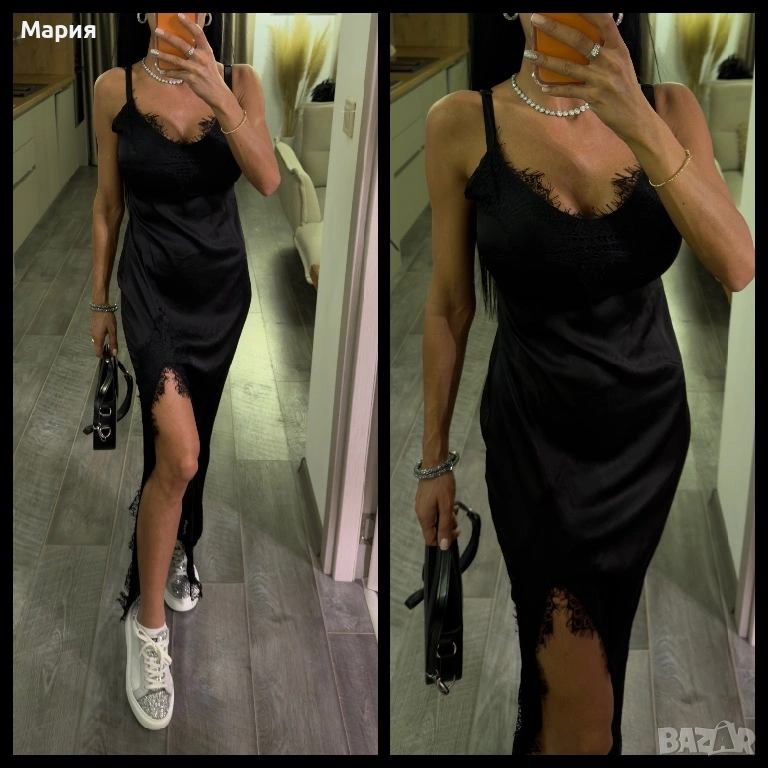 Сатенена рокля - размер ХС, снимка 1