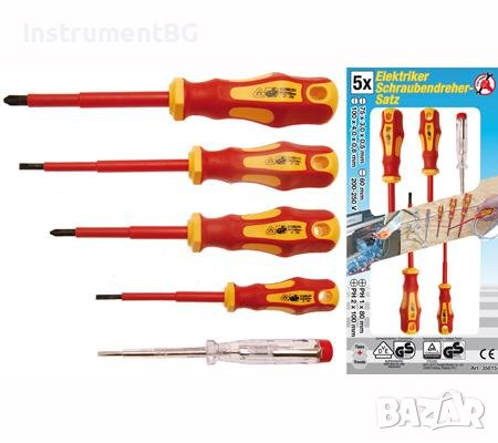 Комплект електричарски отвертки Kraftmann / 5 брoя, снимка 1