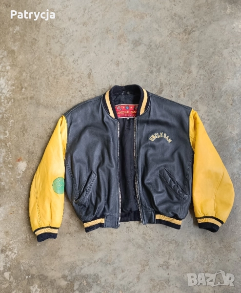 Vintage Uncle Sam уникално мъжко кожено яке 90s M , снимка 1