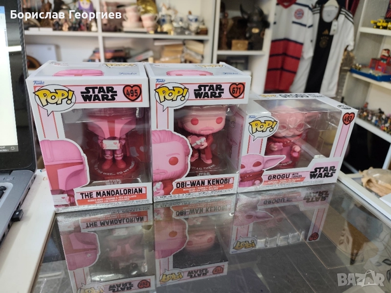 Фигури funko pop star wars mandalorian grogu obi wan, снимка 1