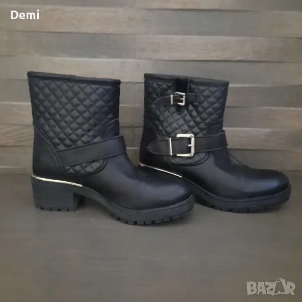 Дамски черни боти естествена кожа , снимка 1