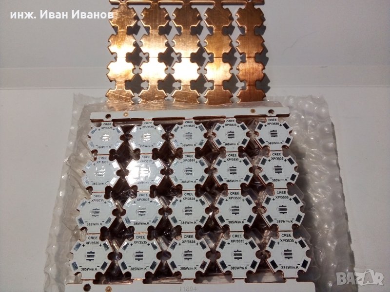 Медни печатни платки тип "звезда" за XP LED на CREE и 3535 LED, снимка 1