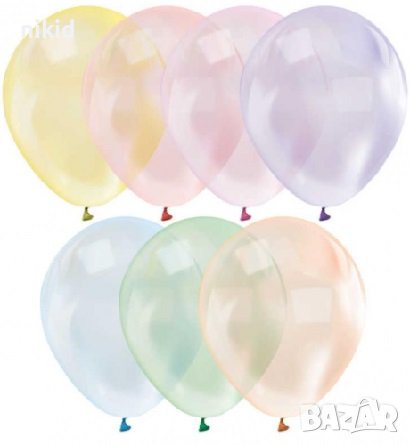 обикновен Балон цветен прозрачен кристал Rainbow за декор и пълнене с пера перца декорация латекс, снимка 1