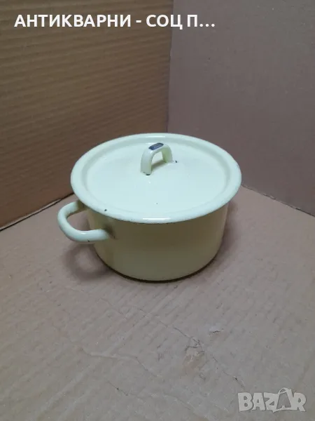 Соц Стара Малка Емайлирана Тенджерка Тенджера., снимка 1